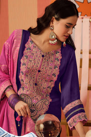 Elegant Bemberg Modal Satin Patchwork Designer Salwar Kameez